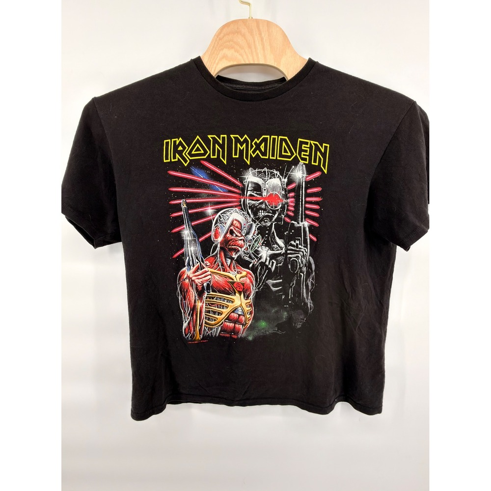 Iron Maiden‎ Somewhere In Time T-Shirt XL Black Graphic Band Tee Eddie Sci-Fi